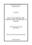 Tóm tắt Luận văn Thạc sĩ Giáo dục học: Quản lý hoạt động dạy học ở trường Trung cấp nghề Việt - Úc Đà Nẵng