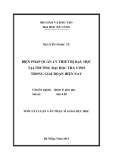 Tóm tắt Luận án Thạc sĩ Quản lý giáo dục: Biện pháp quản lý thiết bị dạy học tại Trường Đại học Trà Vinh trong giai đoạn hiện nay