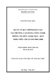 Tóm tắt Luận văn Thạc sĩ Giáo dục học: Quản lý quá trình đào tạo tại Trường Cao đẳng Công nghệ thông tin hữu nghị Việt – Hàn theo tiêu chuẩn ISO 9001:2008