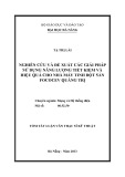 Tóm tắt Luận văn Thạc sĩ Kỹ thuật: Nghiên cứu và đề xuất các giải pháp sử dụng năng lượng tiết kiệm và hiệu quả cho nhà máy tinh bột sắn Fococev Quảng Trị