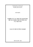 Luận án Tiến sĩ Nông nghiệp: Nghiên cứu các nhân tố ảnh hưởng xuất khẩu một số nông sản của Việt Nam