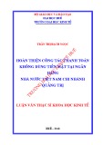 Luận văn Thạc sĩ Khoa học Kinh tế: Hoàn thiện công tác thanh toán không dùng tiền mặt tại Ngân hàng Nhà nước Việt Nam chi nhánh Quảng Trị