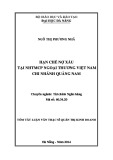 Tóm tắt Luận văn Thạc sĩ Quản trị kinh doanh: Hạn chế nợ xấu tại Ngân hàng thương mại cổ phần Ngoại thương Việt Nam chi nhánh Quảng Nam