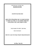 Tóm tắt Luận văn Thạc sĩ Tài chính Ngân hàng: Phân tích tình hình cho vay khách hàng cá nhân tại Công ty Tài chính TNHH MTV Ngân hàng Việt Nam Thịnh Vượng