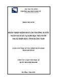 Tóm tắt Luận văn Thạc sĩ Quản trị kinh doanh: Hoàn thiện kiểm soát chi thường xuyên ngân sách xã tại Kho bạc Nhà Nước thị xã Điện Bàn, tỉnh Quảng Nam