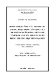 Tóm tắt Luận văn Thạc sĩ Quản trị kinh doanh: Hoàn thiện công tác thanh tra  nhánh Ngân hàng Nhà nước tỉnh Đắk Lắk đối với các Ngân hàng thương mại trên địa bàn