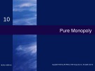 Lecture Economics (19/e) - Chapter 10: Pure monopoly