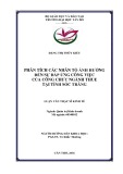 Luận văn Thạc sĩ Kinh tế: Phân tích các nhân tố ảnh hưởng đến sự đáp ứng công việc của công chức ngành Thuế tại tỉnh Sóc Trăng