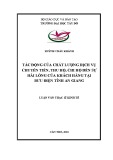 Luận văn Thạc sĩ Kinh tế: Tác động của chất lượng dịch vụ chuyển tiền, thu hộ, chi hộ đến sự hài lòng của khách hàng tại Bưu điện tỉnh An Giang