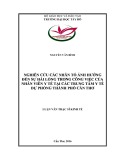 Luận văn Thạc sĩ Kinh tế: Nghiên cứu các nhân tố ảnh hưởng đến sự hài lòng trong công việc của nhân viên y tế tại các trung tâm y tế dự phòng thành phố Cần Thơ