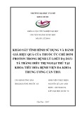 Khóa luận tốt nghiệp Dược sĩ Đại học: Khảo sát tình hình sử dụng và đánh giá hiệu quả của thuốc ức chế bơm proton trong bệnh lý loét dạ dày - tá tràng điều trị ngoại trú tại khoa Tiêu hóa Bệnh viện Trung Ương thành phố Cần Thơ