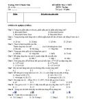 Đề kiểm tra 1 tiết HK1 môn Tin học 7 năm 2017-2018 có đáp án - Trường THCS Phước Tiên