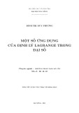 Tóm tắt luận văn Thạc sĩ Khoa học: Một số ứng dụng của định lý Lagrange trong đại số