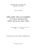 Tóm tắt luận văn Thạc sĩ Khoa học: Điều kiện tồn tại nghiệm của Quy hoạch lồi tổng quát đa mục tiêu