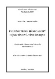 Tóm tắt luận văn Thạc sĩ Khoa học: Phương trình hàm Cauchy cộng tính và tính ổn định