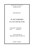 Tóm tắt luận văn Thạc sĩ Khoa học: Từ ngữ nghề biển của ngư dân Đà Nẵng