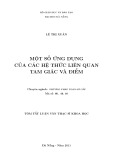 Tóm tắt luận văn Thạc sĩ Khoa học: Một số ứng dụng của các hệ thức liên quan tam giác và điểm