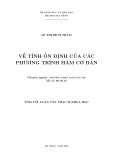 Tóm tắt luận văn Thạc sĩ Khoa học: Về tính ổn định của các phương trình hàm cơ bản