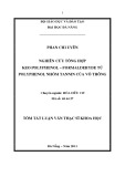 Tóm tắt luận văn Thạc sĩ Khoa học: Nghiên cứu tổng hợp keo polyphenol – formaldehyde từ polyphenol nhóm tannin của vỏ thông
