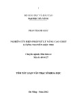 Tóm tắt luận văn Thạc sĩ Khoa học: Nghiên cứu biện pháp xử lý nâng cao chất lượng nguyên liệu tre