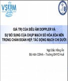 Bài giảng Giá trị của siêu âm doppler và sự bổ sung của chụp mạch số hóa xóa nền trong chấn đoán hẹp, tắc động mạch chi dưới