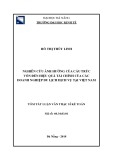 Tóm tắt luận văn Thạc sĩ Kế toán: Nghiên cứu ảnh hưởng của cấu trúc vốn đến hiệu quả tài chính của các doanh nghiệp Du lịch dịch vụ tại Việt Nam