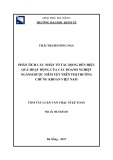 Tóm tắt luận văn Thạc sĩ Kế toán: Phân tích các nhân tố tác động đến hiệu quả hoạt động của các doanh nghiệp ngành dược niêm yết trên thị trường chứng khoán Việt Nam