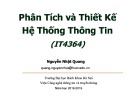 Bài giảng Phân tích và thiết kế hệ thống thông tin - Nguyễn Nhật Quang (ĐH Bách khoa Hà Nội)