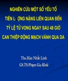 Đề tài: Nghiên cứu một số yếu tố tiên lượng nặng liên quan đến tỉ lệ tử vong ngay sau 48 giờ can thiệp động mạch vành qua da