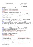 Đề thi học kì 1 môn Vật lí 10 năm 2017-2018 có đáp án - Trường THPT chuyên Huỳnh Mẫn Đạt - Mã đề 615