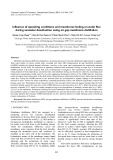 Influence of operating conditions and membrane fouling on water flux during seawater desalination using air gap membrane distillation