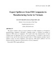 Export spillovers from FDI companies in manufacturing sector in Vietnam