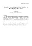 Impacts of advertising and sales promotion on brand equity of soft drinks