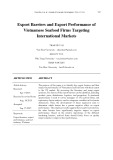 Export barriers and export performance of Vietnamese seafood firms targeting international market
