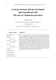 Local governance, private investment and economic growth: The case of Vietnamese provinces