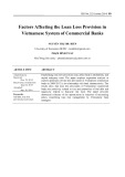 Factors affecting the loan loss provision in Vietnamese system of commercial banks