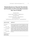 Relationship between financial liberalization and economic growth in emerging economies: The case of Vietnam