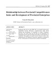 Relationship between provincial competitiveness index and development of provincial enterprises