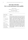 Innovation of the firm: How to create performance from capability