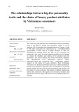 The relationships between big-five personality traits and the choice of luxury product attributes by Vietnamese consumers