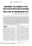 Consumers' willingness to pay for plastic recycling in Vietnam the case of Ho Chi Minh city
