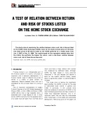 A test of relation between return and risk of stocks listed on the HCMC stock exchange