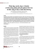 Phân lập, tuyển chọn vi khuẩn có khả năng phân giải phosphate khó tan từ đất vùng rễ lúa ở tỉnh Hải Dương