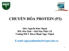 Bài giảng Hóa sinh - Bài: Chuyển hóa protein (Phần 2)