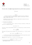 On the order of weighted approximation by positive linear operators