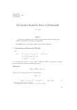 On cauchy’s bound for zeros of a polynomial