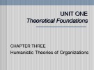 Lecture Business and industrial communication - Chapter 3: Humanistic theories of organizations