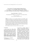 Assessment of training quality management according to "total quality management" model at Vietnam national university, Hanoi - International School
