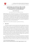 Ảnh hưởng của đánh giá trực tuyến đến quyết định lựa chọn khách sạn của khách du lịch khi đến Huế