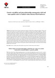 Genetic variability and interrelationship among grain yield and some quality traits in Turkish winter durum wheat landraces